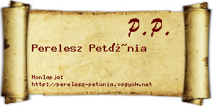 Perelesz Petúnia névjegykártya